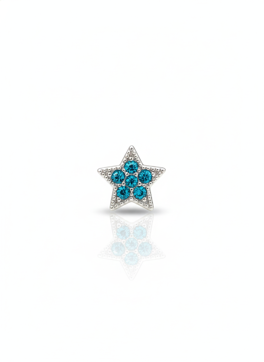 Berloque - Estrela azul cravejada
