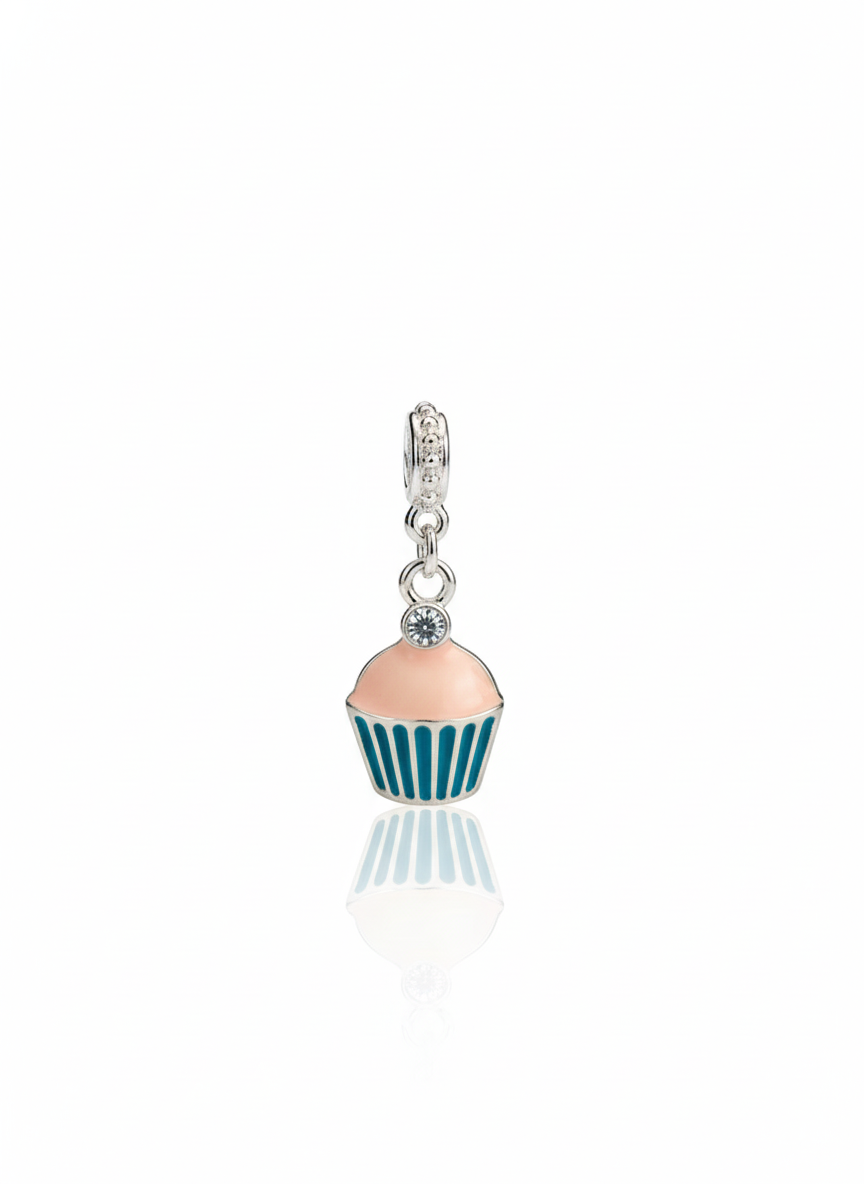 Berloque - Cupcake Azul/Rosa